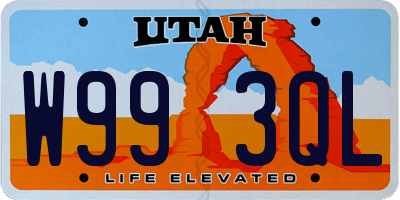 UT license plate W993QL