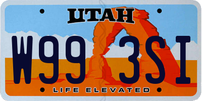 UT license plate W993SI