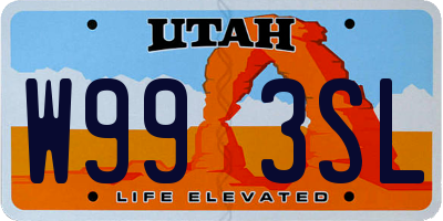 UT license plate W993SL
