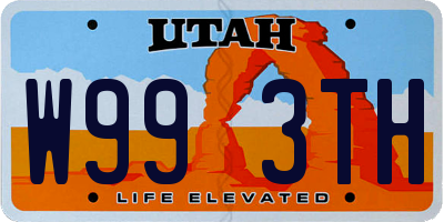 UT license plate W993TH
