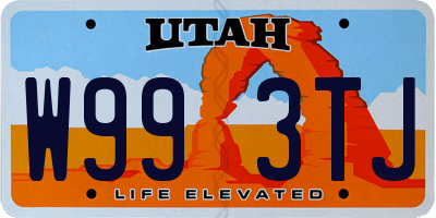UT license plate W993TJ