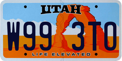 UT license plate W993TO