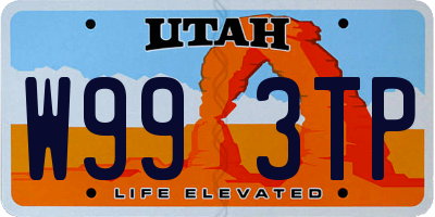 UT license plate W993TP