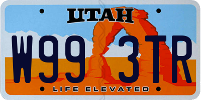UT license plate W993TR