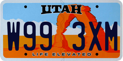 UT license plate W993XM