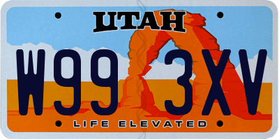 UT license plate W993XV