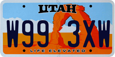 UT license plate W993XW