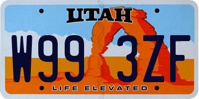 UT license plate W993ZF