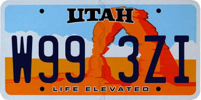 UT license plate W993ZI