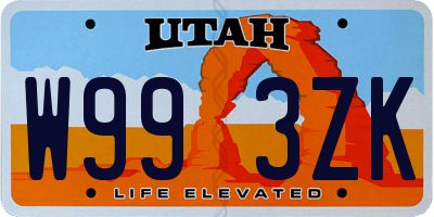 UT license plate W993ZK
