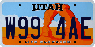 UT license plate W994AE