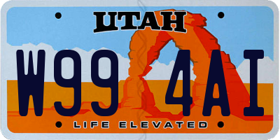 UT license plate W994AI