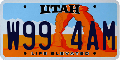 UT license plate W994AM