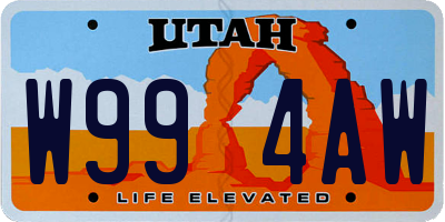 UT license plate W994AW