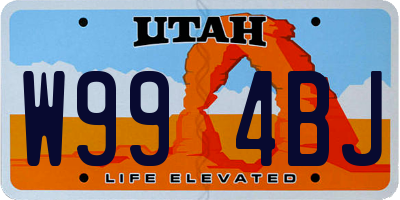UT license plate W994BJ