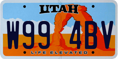 UT license plate W994BV