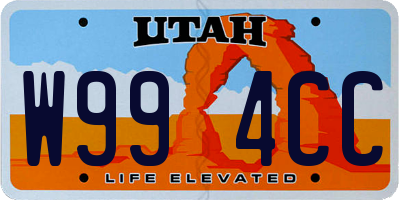 UT license plate W994CC