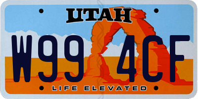 UT license plate W994CF