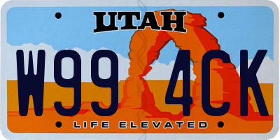 UT license plate W994CK
