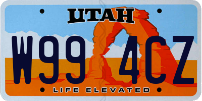 UT license plate W994CZ