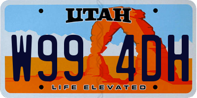 UT license plate W994DH