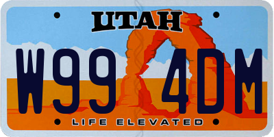 UT license plate W994DM