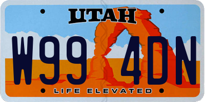 UT license plate W994DN