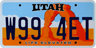 UT license plate W994ET