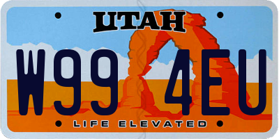 UT license plate W994EU
