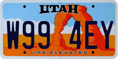 UT license plate W994EY