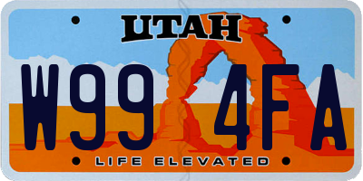 UT license plate W994FA