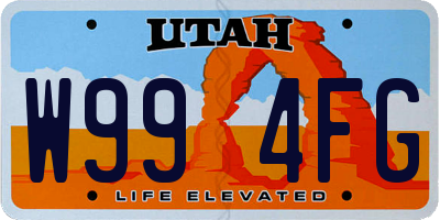 UT license plate W994FG