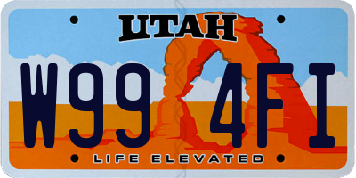 UT license plate W994FI