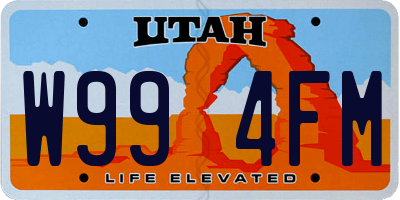 UT license plate W994FM