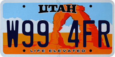 UT license plate W994FR