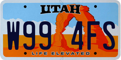 UT license plate W994FS