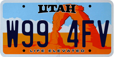 UT license plate W994FV