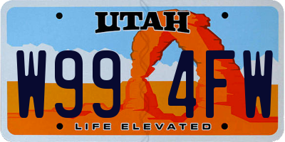 UT license plate W994FW
