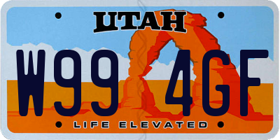 UT license plate W994GF