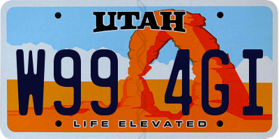 UT license plate W994GI