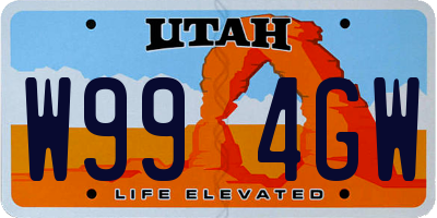 UT license plate W994GW