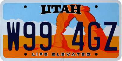 UT license plate W994GZ