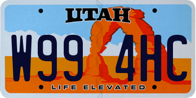 UT license plate W994HC