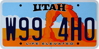 UT license plate W994HO