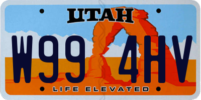 UT license plate W994HV