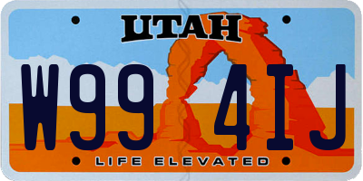 UT license plate W994IJ