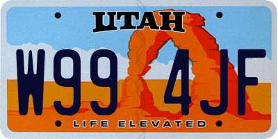 UT license plate W994JF