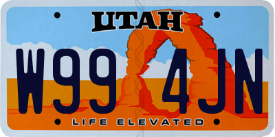 UT license plate W994JN