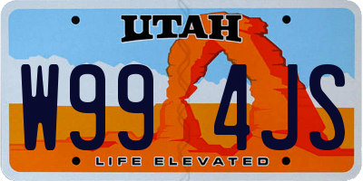 UT license plate W994JS