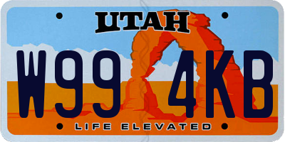 UT license plate W994KB